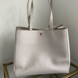 Dagne Dover Allyn Bone Taupe Beige Leather Tote